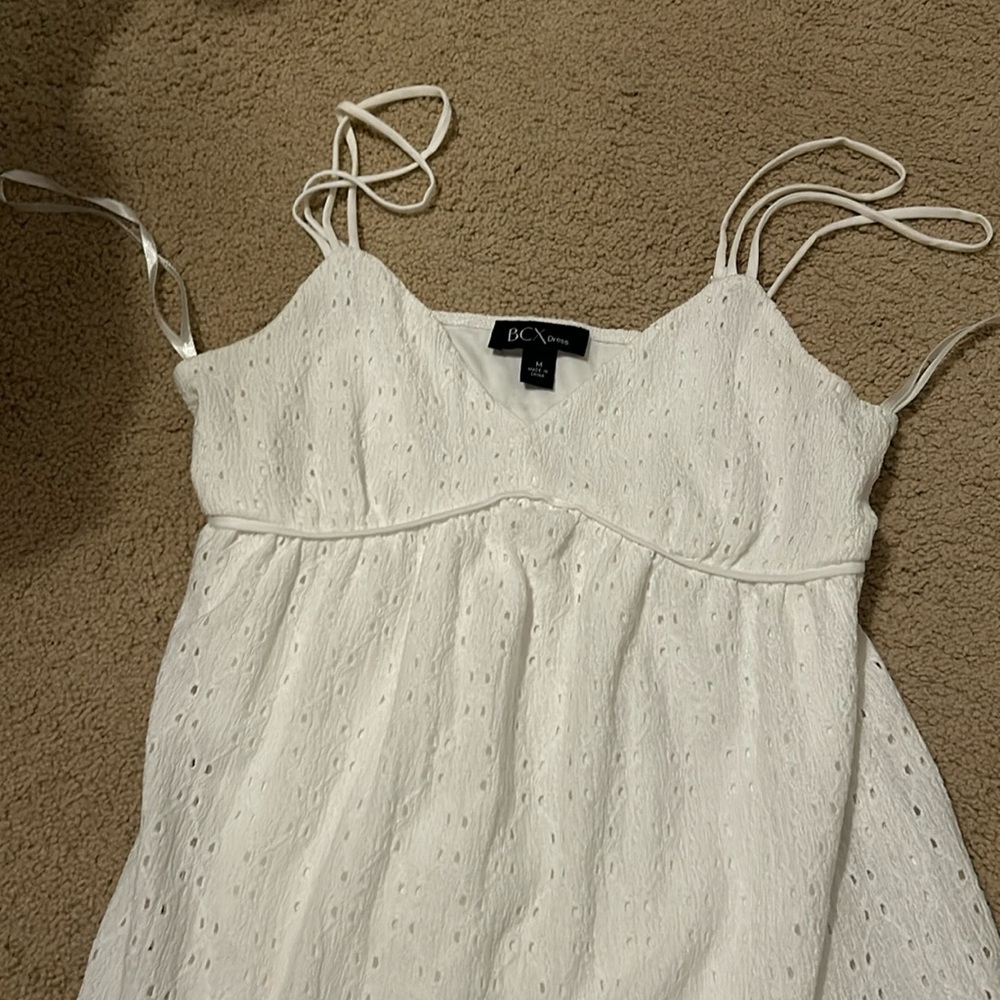 White mini summer dress